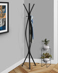 72" Black Metal Coat Rack