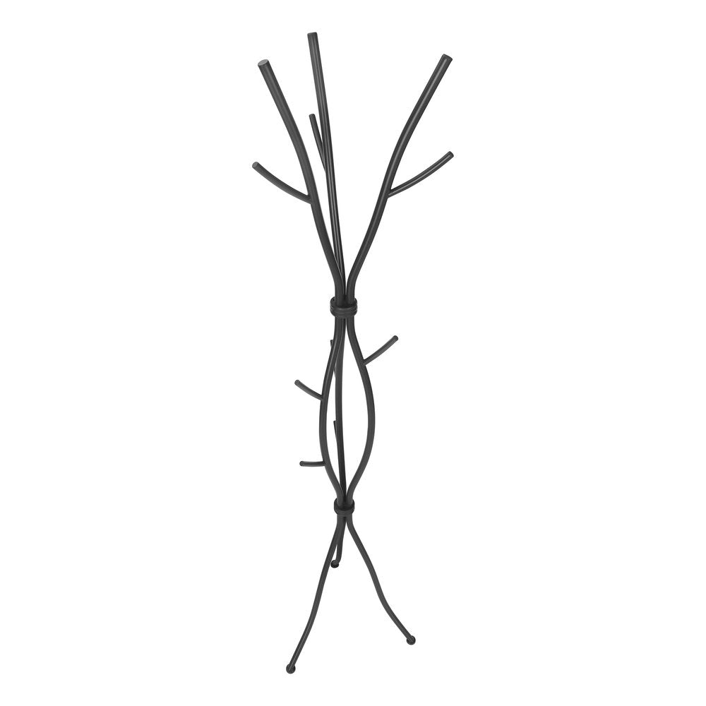 74" Black Metal Modern Tree Branch Coat Rack