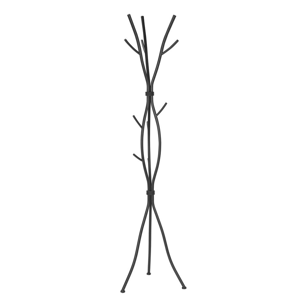 74" Black Metal Modern Tree Branch Coat Rack