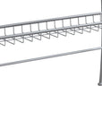 42" Clear and Silver Glass and Metal Console Table With Shelf