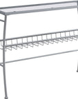 42" Clear and Silver Glass and Metal Console Table With Shelf