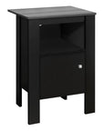 24" Black Wood Nightstand