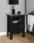 24" Black Wood Nightstand