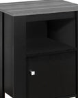 24" Black Wood Nightstand