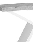 36" Gray and White Abstract Console Table With Shelves