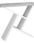 36" Gray and White Abstract Console Table With Shelves