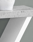 36" Gray and White Abstract Console Table With Shelves