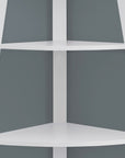 White Wood Four Tier Corner Bookcase