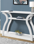 47" White Floor Shelf Console Table With Shelves