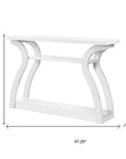47" White Floor Shelf Console Table With Shelves