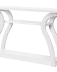 47" White Floor Shelf Console Table With Shelves