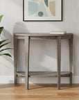 33" Deep Taupe End Table With Shelf