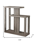 32" Taupe Free form Floor Shelf Console Table With Storage