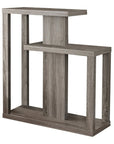 32" Taupe Free form Floor Shelf Console Table With Storage
