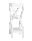32" White Wood Square End Table With Two Shelves