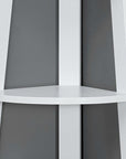 71" Espresso Wood Five Tier Corner Bookcase