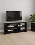 42" Black and Gray Open Shelving TV Stand