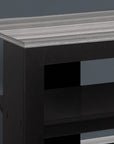 42" Black and Gray Open Shelving TV Stand