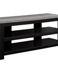 42" Black and Gray Open Shelving TV Stand
