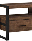 59" Brown and Black Cabinet Enclosed Storage TV Stand