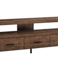 59" Brown and Black Cabinet Enclosed Storage TV Stand