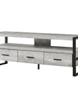 59" Black and Gray Cabinet Enclosed Storage TV Stand