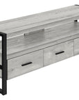 59" Black and Gray Cabinet Enclosed Storage TV Stand