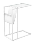 White Modern Metal And Glass Tv Table