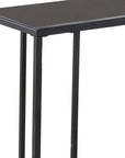 18.25" X 10.25" X 24" Black Metal Tempered Glass Accent Table