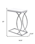 18.25" X 10.25" X 25" White Mdf Metal Accent Table