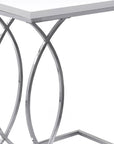 18.25" X 10.25" X 25" White Mdf Metal Accent Table
