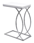 18.25" X 10.25" X 25" White Mdf Metal Accent Table
