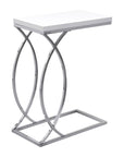 18.25" X 10.25" X 25" White Mdf Metal Accent Table