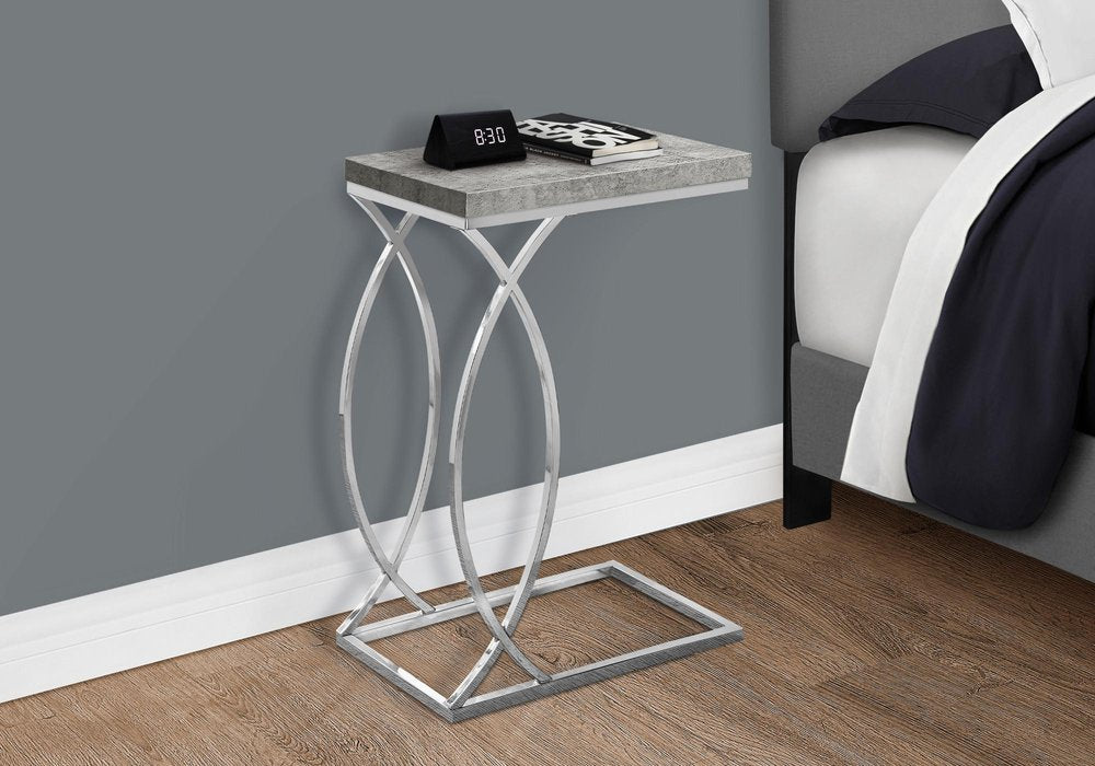 18.25" X 10.25" X 25" White Mdf Metal Accent Table