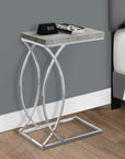 18.25" X 10.25" X 25" White Mdf Metal Accent Table
