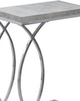 18.25" X 10.25" X 25" White Mdf Metal Accent Table
