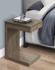 18.25" X 12" X 24" Dark Taupe Finish Hollow Core Accent Table