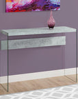 44" Gray And Clear Solid Console Table