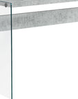 44" Gray And Clear Solid Console Table