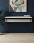 44" Gray And Clear Solid Console Table