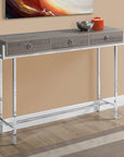 48" White and Silver Console Table And Drawers