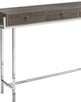 48" White and Silver Console Table And Drawers