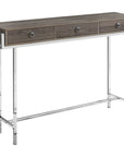 48" White and Silver Console Table And Drawers