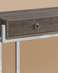 48" White and Silver Console Table And Drawers