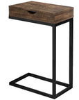 10.25" X 15.75" X 24.5" Cappuccino Finish And Gold Laminated Drawer Accent Table