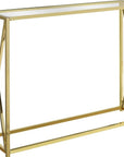 42" Clear And Gold Glass Frame Console Table