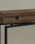 43" Brown And Black Cross Leg Console Table