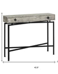 43" Brown And Black Cross Leg Console Table