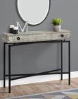 43" Brown And Black Cross Leg Console Table