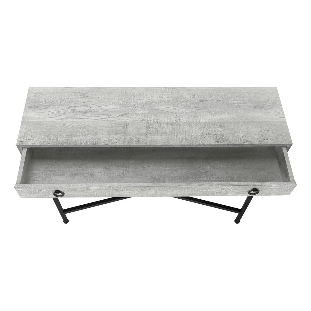 43" Brown And Black Cross Leg Console Table